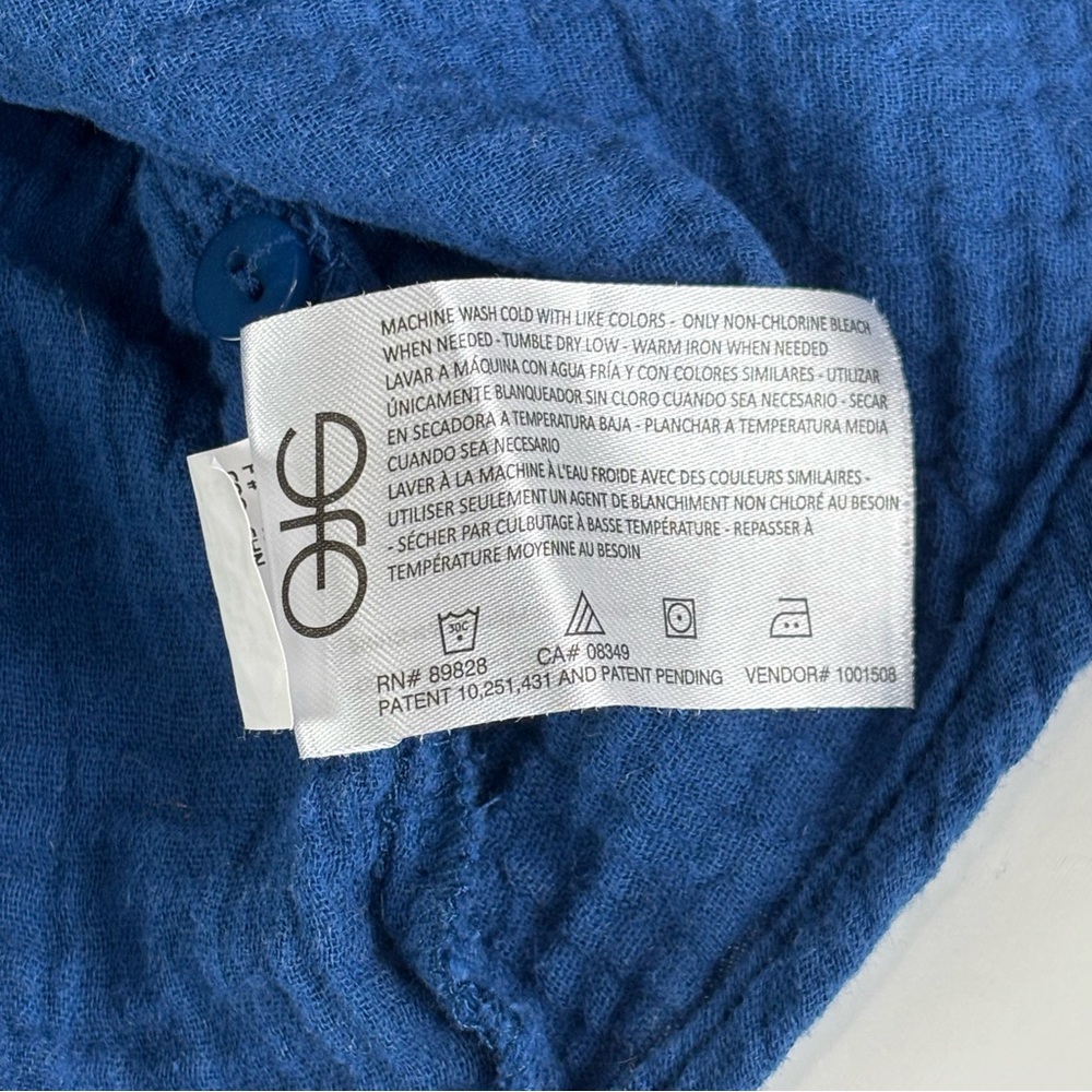 Code Bleu Deep Blue Button-Down 100% Cotton Shirt… - image 7